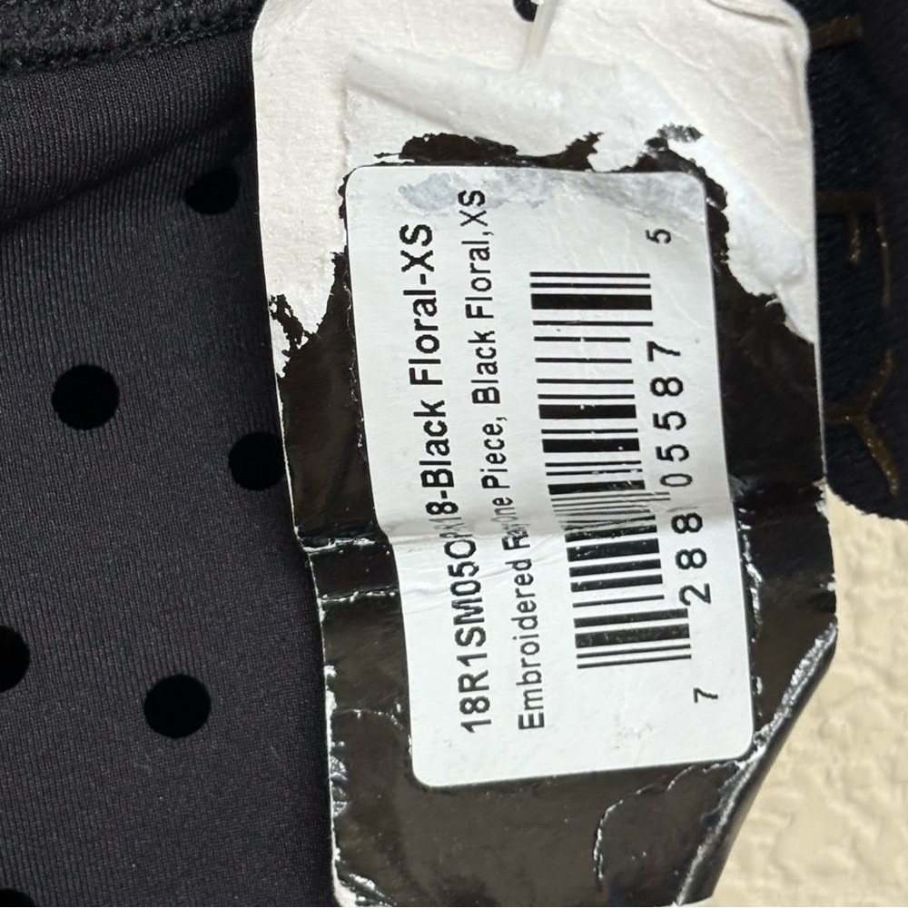 NWT Rowley Black Floral Embroidered Neoprene One Piece Swimsuit XS Pool‎ Beach - Picture 6 of 10
